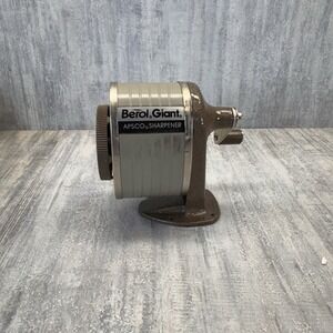 Vintage Berol Giant Apsco 6 Hole Pencil Sharpener Hand Crank Desk/Wall Mount